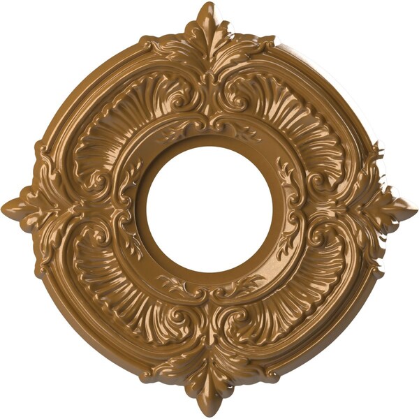 Ekena Millwork Attica PVC Medallion (Canopies up to 4 1/8"), 10"OD x 3 1/2"ID x 3/4"P, Metallic Vintage Gold CMP10ATDVG - main